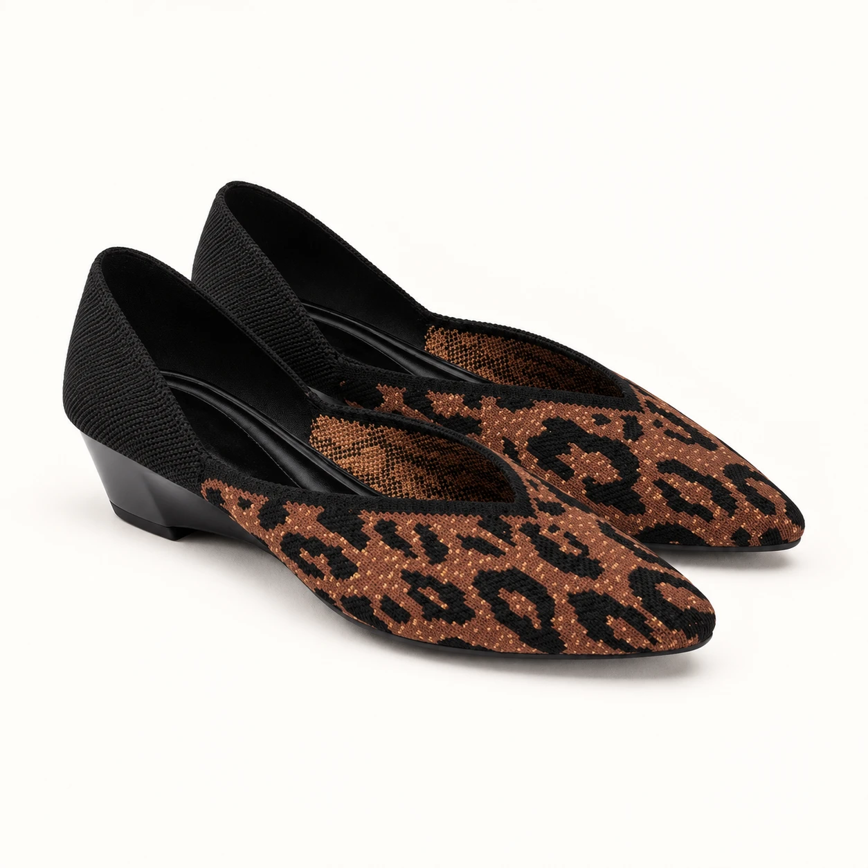 MALOVE leopard wedge shoes 20P18-2